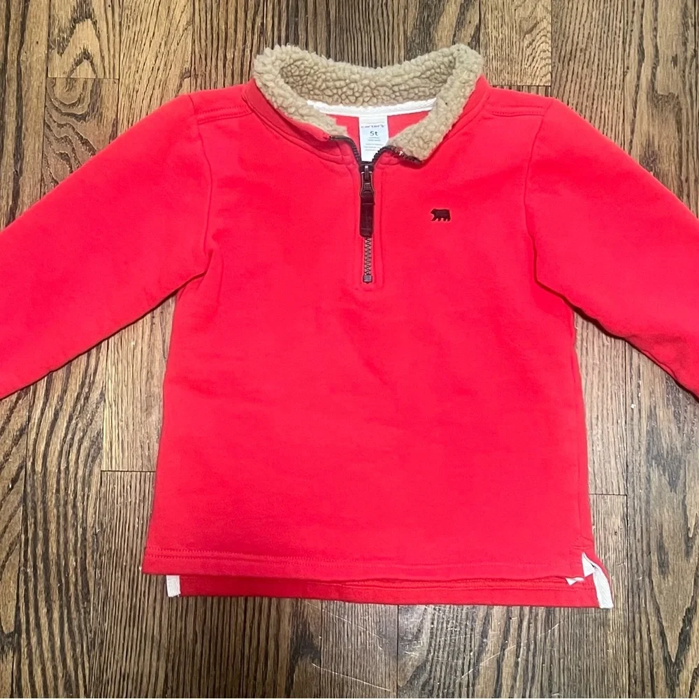 Carter's Red Fleece Hoodie with Sherpa Collar